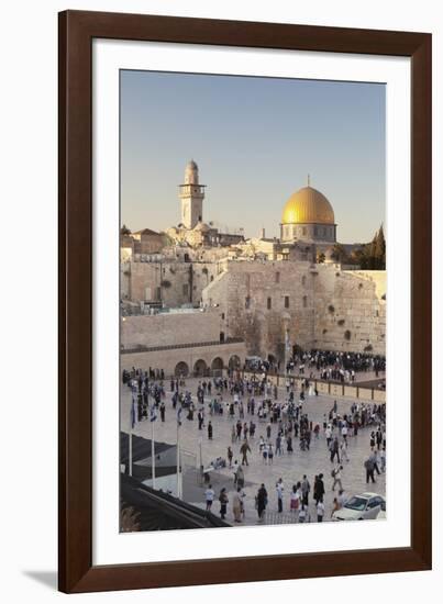 Western Wailing Wall, the Dome of the Rock and Omar Mosque, Old City, East Jerusalem-null-Framed Photographic Print