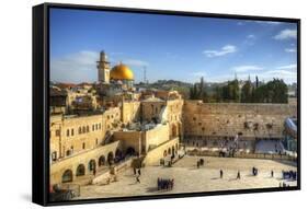 Western Wall and Dome of the Rock in the Old City of Jerusalem, Israel.-SeanPavonePhoto-Framed Stretched Canvas