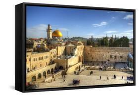 Western Wall and Dome of the Rock in the Old City of Jerusalem, Israel.-SeanPavonePhoto-Framed Stretched Canvas