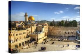 Western Wall and Dome of the Rock in the Old City of Jerusalem, Israel.-SeanPavonePhoto-Stretched Canvas