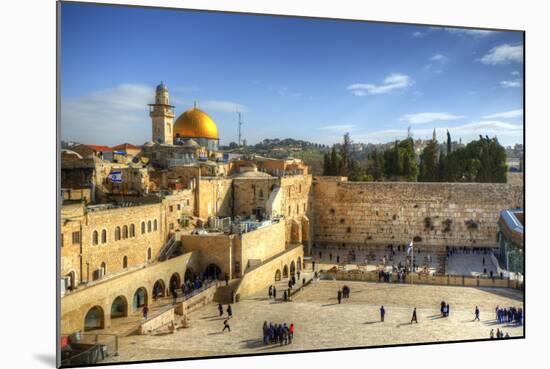 Western Wall and Dome of the Rock in the Old City of Jerusalem, Israel.-SeanPavonePhoto-Mounted Photographic Print