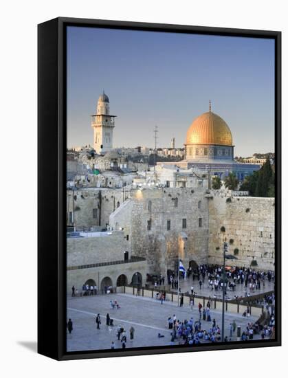 Western Wall and Dome of the Rock Mosque, Jerusalem, Israel-Michele Falzone-Framed Stretched Canvas