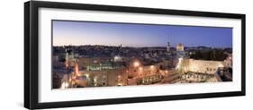 Western Wall, Dome of the Rock Mosque and Panoramic View of the Old City of Jerusalem, Israel-Michele Falzone-Framed Premium Photographic Print
