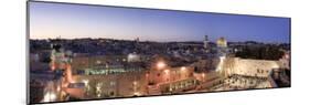 Western Wall, Dome of the Rock Mosque and Panoramic View of the Old City of Jerusalem, Israel-Michele Falzone-Mounted Photographic Print