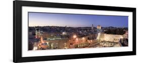 Western Wall, Dome of the Rock Mosque and Panoramic View of the Old City of Jerusalem, Israel-Michele Falzone-Framed Photographic Print