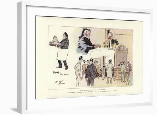 Western Ways, in a Fifth Avenue Hotel, New York-Phil May-Framed Giclee Print