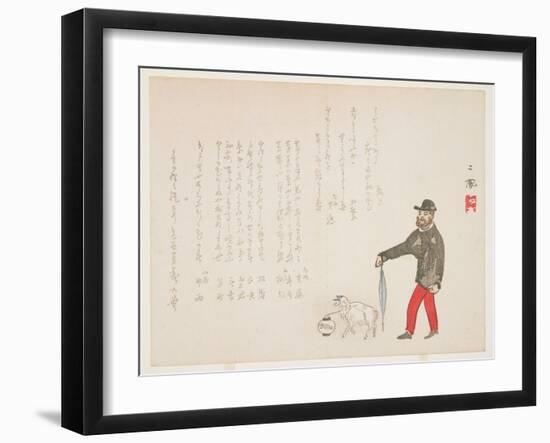 Westerner and a Goat-Mori Jiho-Framed Giclee Print