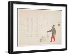 Westerner and a Goat-Mori Jiho-Framed Giclee Print