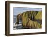 Westerwick, dramatic coastal views, red granite sea cliffs and stacks, Scotland-Eleanor Scriven-Framed Photographic Print