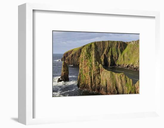 Westerwick, dramatic coastal views, red granite sea cliffs and stacks, Scotland-Eleanor Scriven-Framed Photographic Print