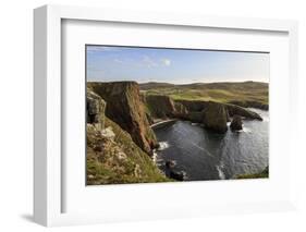 Westerwick, dramatic coastal views, red granite sea cliffs and stacks, Scotland-Eleanor Scriven-Framed Photographic Print