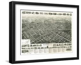 Westfield, New Jersey - Panoramic Map-Lantern Press-Framed Art Print