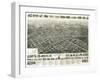 Westfield, New Jersey - Panoramic Map-Lantern Press-Framed Art Print