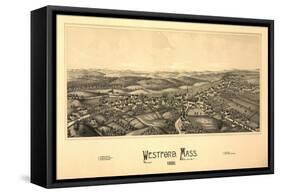 Westford, Massachusetts - Panoramic Map-Lantern Press-Framed Stretched Canvas