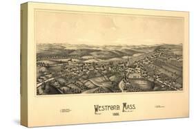 Westford, Massachusetts - Panoramic Map-Lantern Press-Stretched Canvas