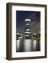 Westhafen Tower at Night, Frankfurt, Hessen, Germany, Europe-Axel Schmies-Framed Photographic Print