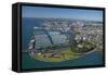 Westhaven Marina and Central Business District, Auckland, North Island, New Zealand-David Wall-Framed Stretched Canvas