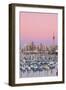 Westhaven Marina and City Skyline Illuminated at Dusk-Doug Pearson-Framed Photographic Print