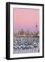 Westhaven Marina and City Skyline Illuminated at Dusk-Doug Pearson-Framed Photographic Print