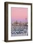 Westhaven Marina and City Skyline Illuminated at Dusk-Doug Pearson-Framed Photographic Print