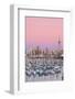 Westhaven Marina and City Skyline Illuminated at Dusk-Doug Pearson-Framed Photographic Print