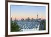 Westhaven Marina and City Skyline Illuminated at Sunset-Doug Pearson-Framed Photographic Print