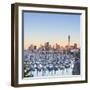 Westhaven Marina and City Skyline Illuminated at Sunset-Doug Pearson-Framed Photographic Print