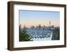 Westhaven Marina and City Skyline Illuminated at Sunset-Doug Pearson-Framed Photographic Print