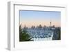 Westhaven Marina and City Skyline Illuminated at Sunset-Doug Pearson-Framed Photographic Print