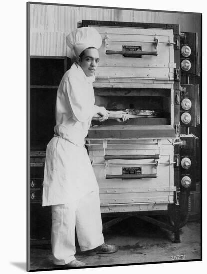 Westinghouse Electric Baking Oven, Cafeteria Kitchen, Showing a Chef at Work, 1927-null-Mounted Photographic Print