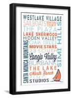 Westlake Village, California - Typography-Lantern Press-Framed Art Print