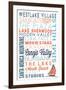 Westlake Village, California - Typography-Lantern Press-Framed Art Print