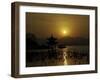 Westlake with Chineese Pavillon During Sunset, China-Ryan Ross-Framed Premium Photographic Print