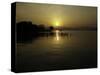 Westlake with Chineese Pavillon During Sunset, China-Ryan Ross-Stretched Canvas