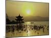 Westlake with Chineese Pavillon During Sunset, China-Ryan Ross-Mounted Photographic Print