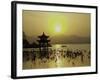 Westlake with Chineese Pavillon During Sunset, China-Ryan Ross-Framed Photographic Print