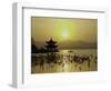 Westlake with Chineese Pavillon During Sunset, China-Ryan Ross-Framed Photographic Print