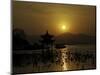 Westlake with Chineese Pavillon During Sunset, China-Ryan Ross-Mounted Photographic Print