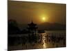 Westlake with Chineese Pavillon During Sunset, China-Ryan Ross-Mounted Photographic Print