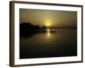 Westlake with Chineese Pavillon During Sunset, China-Ryan Ross-Framed Photographic Print