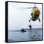 Westland Whirlwind Helicopter Making a Rescue, 1973-Michael Walters-Framed Stretched Canvas