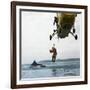 Westland Whirlwind Helicopter Making a Rescue, 1973-Michael Walters-Framed Photographic Print