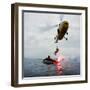 Westland Whirlwind Helicopter Making a Rescue, 1973-Michael Walters-Framed Photographic Print