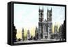 Westminster Abbey and Big Ben, London, 20th Century-null-Framed Stretched Canvas