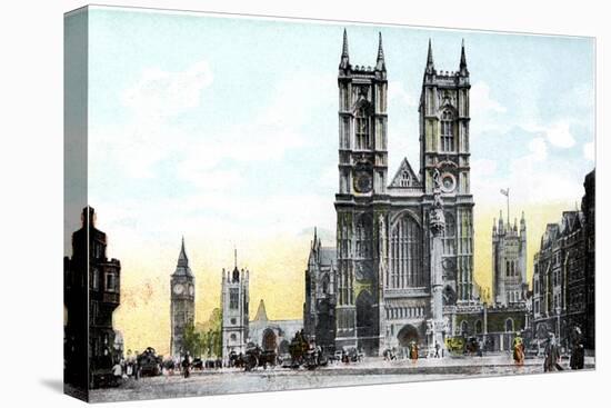 Westminster Abbey and Big Ben, London, 20th Century-null-Stretched Canvas