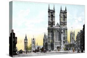 Westminster Abbey and Big Ben, London, 20th Century-null-Stretched Canvas