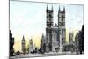 Westminster Abbey and Big Ben, London, 20th Century-null-Mounted Giclee Print