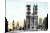 Westminster Abbey and Big Ben, London, 20th Century-null-Stretched Canvas