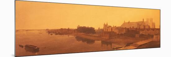 Westminster Abbey and Hall and Old Houses of Parliament-Peter De Wint-Mounted Giclee Print