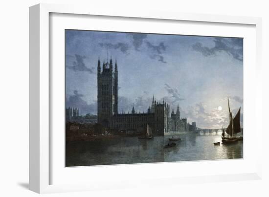 Westminster Abbey and the Houses of Parliament-Henry Pether-Framed Giclee Print